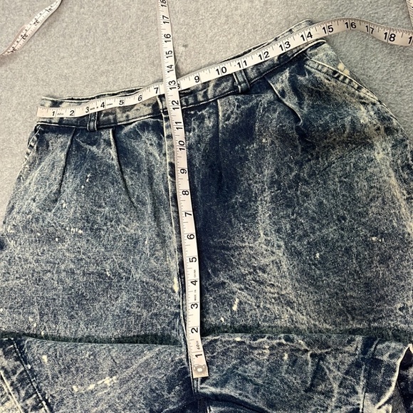 Y2K Vintage High Waisted Denim Shorts Womens Medium Skater Wide Coastal Acid - Picture 3 of 9